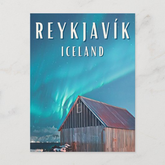 Reykjavík, la ville des aurores boréales et des ge ポストカード (正面)