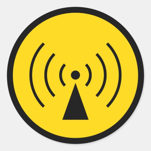 rfの警告シンボルステッカー ラウンドシール (正面)