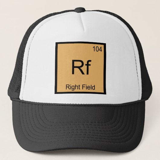 Rf - 右翼手 化学元素記号 野球 キャップ (正面)