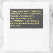 RFC 2119ステッカー 長方形シール (バッグ)