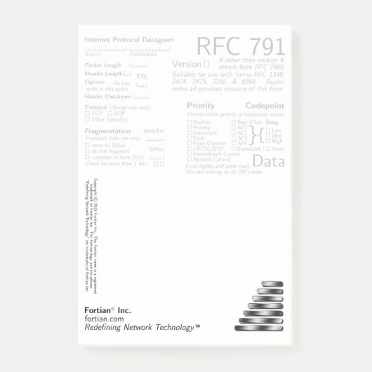 RFC 791のポスト・イットのポスト・イット ポストイット (正面)