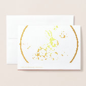 RFGCで中国のうさぎ年のあいさつ中国の文 箔カード (裏面封筒付き)