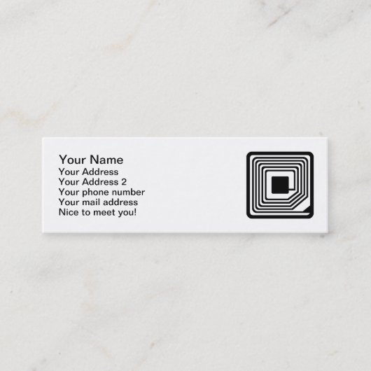 RFIDのマイクロチップ スキニー名刺 (正面)