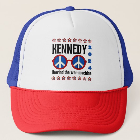 RFK Jr Kennedy '24 "Unwind the war machine"レトロ キャップ (正面)