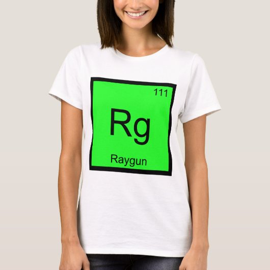 Rg - レイガン 化学元素記号 おもしろ Tシャツ (正面)