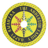 RGBスノーフレークのパターン名を追加ハッピーKwanzaa フリース ツリースカート (正面)