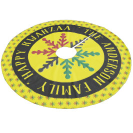 RGBスノーフレークのパターン名を追加ハッピーKwanzaa フリース ツリースカート