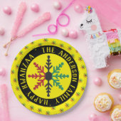 RGBスノーフレークのパターン名を追加ハッピーKwanzaa ペーパープレート (パーティー)