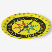 RGBスノーフレークのパターン名を追加ハッピーKwanzaa ペーパープレート (アングル)