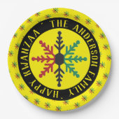 RGBスノーフレークのパターン名を追加ハッピーKwanzaa ペーパープレート (正面)