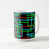 RGB幾何学的グリッド コーヒーマグカップ (正面右)