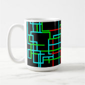 RGB幾何学的グリッド コーヒーマグカップ (左)