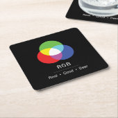 RGB Really Good Beer Designer's Coaster スクエアペーパーコースター (アングル)