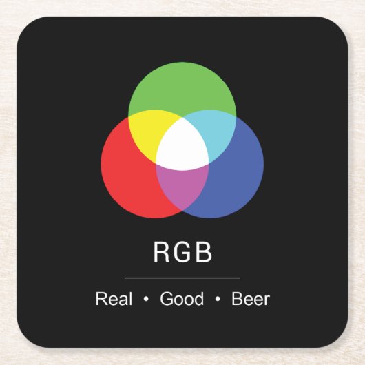 RGB Really Good Beer Designer's Coaster スクエアペーパーコースター (正面)