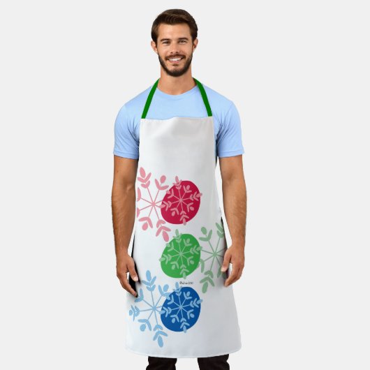 RGB Snowflakes エプロン (着用した状態)