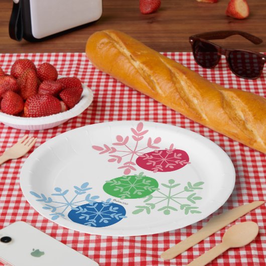 RGB Snowflakes ペーパープレート (ピクニック)