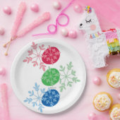 RGB Snowflakes ペーパープレート (パーティー)