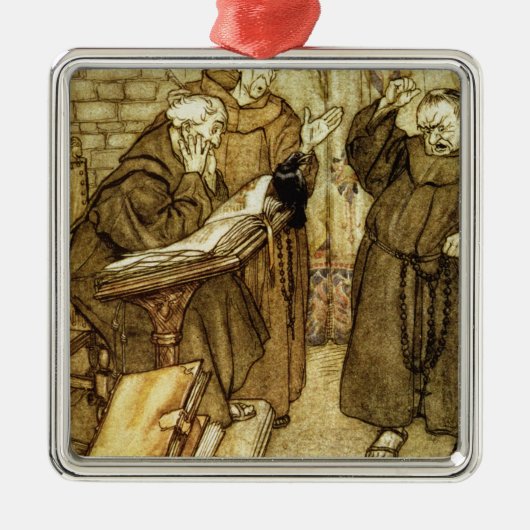 「RHのコクマルガラスのアーサーRackham |Illustration メタルオーナメント (正面)