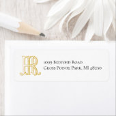 RHモノグラムまたはHRモノグラム差出人住所ラベル ラベル (インサイチュ)