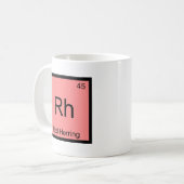 Rh - レッド・ヘリング 化学元素記号 おもしろ T コーヒーマグカップ (正面左)