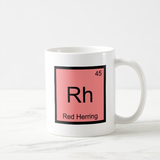 Rh - レッド・ヘリング 化学元素記号 おもしろ T コーヒーマグカップ (右)