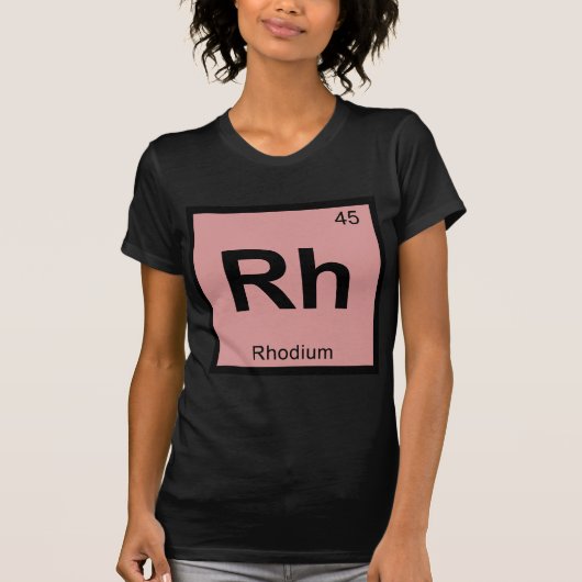 Rh - ロジウム 化学 周期表 シンボル tシャツ (正面)