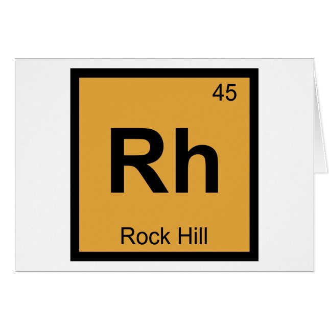 Rh - ロックヒル サウスカロライナ州 化学記号 (正面横)