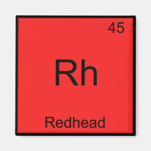 Rh - Redhead化学おもしろい要素シンボルT型 マグネット
