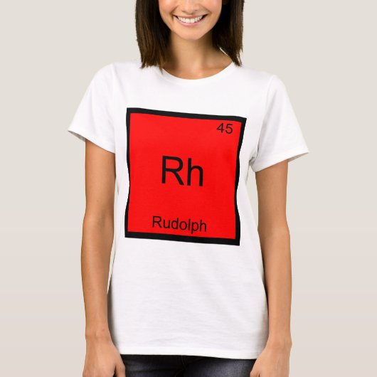 Rh - Rudoph化学素おもしろい子シンボルティー Tシャツ (正面)