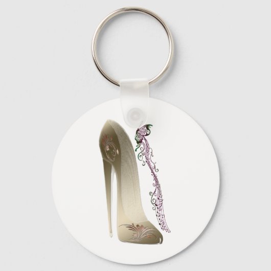 Rhapsody in金ゴールドStiletto Shoe Art キーホルダー (正面)