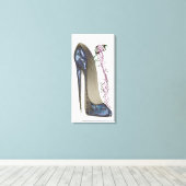 Rhapsody in Blue Stiletto Shoe Art Canvas Print キャンバスプリント (インサイチュ (ウッドフロア))