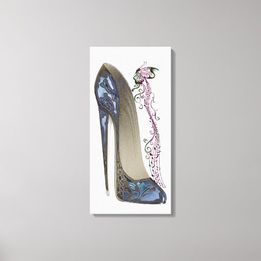 Rhapsody in Blue Stiletto Shoe Art Canvas Print キャンバスプリント (正面)