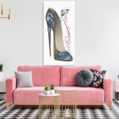 Rhapsody in Blue Stiletto Shoe Art Canvas Print キャンバスプリント (インサイチュ (リビング))