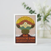 RhB Rhatische Bahn Switzerland Vintage Poster 1911 ポストカード (スタンド正面)