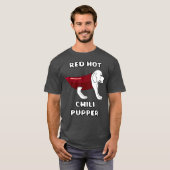 RHCP Red Hot Chili Pupper Peppers Parody Puppy Tシャツ (正面フル)