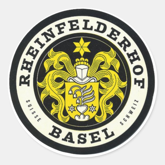 Rheinfelderhofバーゼルスイス旅行ステッカー ラウンドシール (正面)