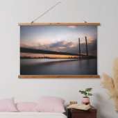 Rheinkniebrucke Dusseldorf，ドイツ 吊り下げ型タペストリー (寝室)