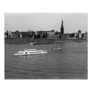 Rheinschiffahrt Düsseldorf ポスター