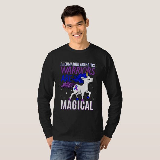 Rheumatoid Arthritis Warrior Magical Unicorn Purpl Tシャツ (正面フル)