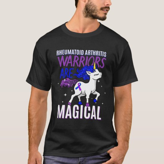 Rheumatoid Arthritis Warrior Magical Unicorn Purpl Tシャツ (正面)