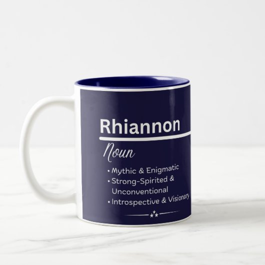 Rhiannon Personalized Name Coffee Mug ツートーンマグカップ (左)