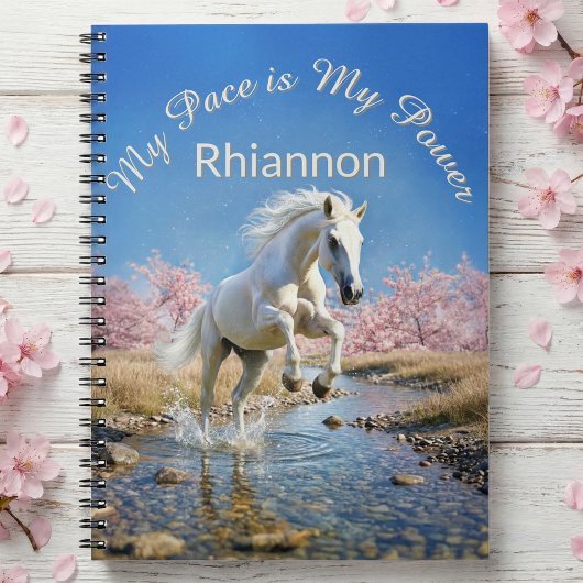 Rhiannon's White Horse Slow Living Empowerment ノートブック