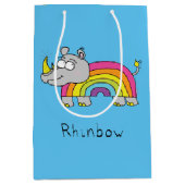 Rhinbowのサイの虹のギフトバッグ ミディアムペーパーバッグ (正面)