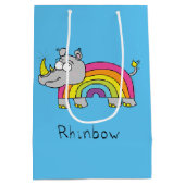 Rhinbowのサイの虹のギフトバッグ ミディアムペーパーバッグ (裏面)
