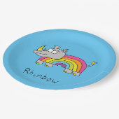 Rhinbowのサイの虹の紙皿 ペーパープレート (アングル)