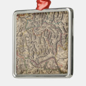 Rhine川の谷の刻まれた地図 メタルオーナメント (左)