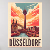 Rhine Tower Dusseldorf Rheinturm german gift ポスター (正面)