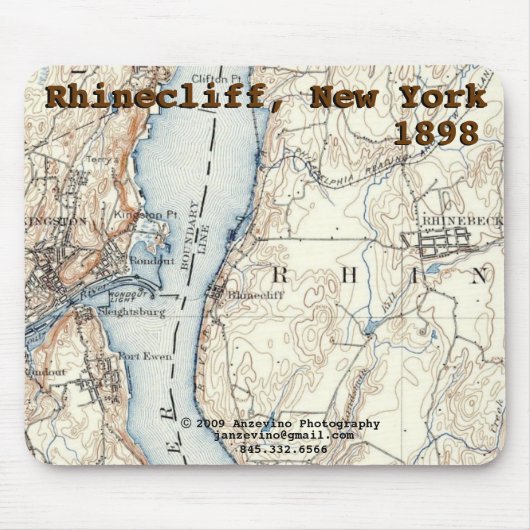 Rhinecliffの歴史的な地図のmousepad マウスパッド (正面)