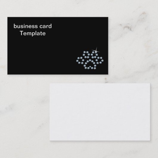 Rhinestone Diamond Dog Paw名刺 名刺 (正面/裏面)