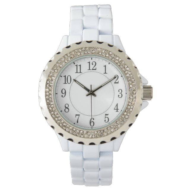 Rhinestone Enamel Watch for Women 腕時計 (正面)